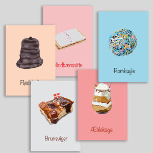 5 illustrationer af kager