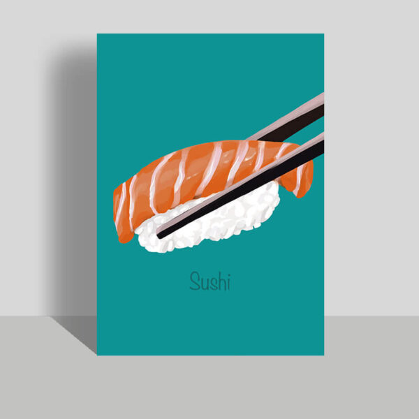 Sushi illustration sushi med laks